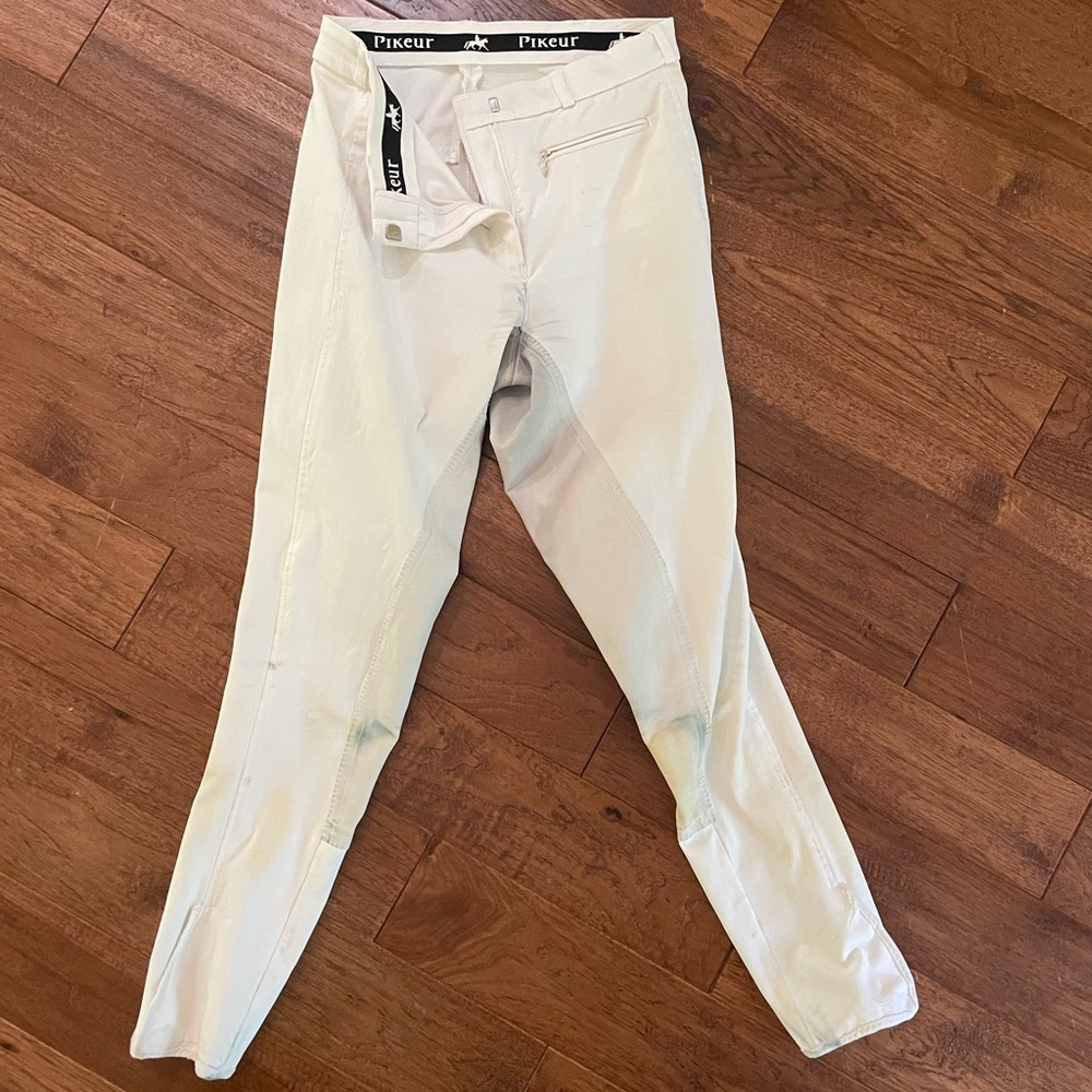 Pikeur Lugana Full Seat White Breeches 28 Tall